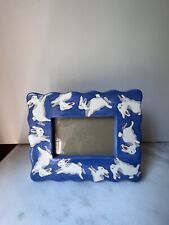 Vintage Pottery Bunny Rabbits Blue Photo Picture Frame Artist Patricia  DuPont picture