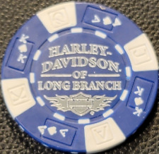 HD OF LONG BRANCH ~ NEW JERSEY (Blue AKQJ) Harley Davidson Poker Chip (CLOSED) picture