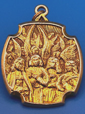 Vintage The Vatican Library Collection Host of Angels Pendant Gold Tone Medal picture