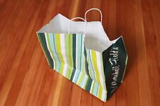 MARSHALL FIELD’S Paper Green Stripes Shopping Bag - Vintage Chicago Frango picture