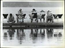 1990 Press Photo Campers at the dock of Camp Easter Seal at Lake Coeur D' Alene picture