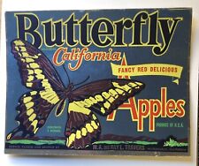 Butterfly - Apple Label - Fancy Red Delicious - Blue - California picture