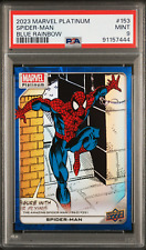 2023 Upper Deck Marvel Platinum SPIDER-MAN BLUE RAINBOW PSA 9 #153 POP 1 picture