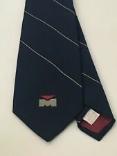 Vintage MUELLER BRASS COMPANY Logo COMPLIMENTS OF... Dark Blue TIE w' Grey Lines picture