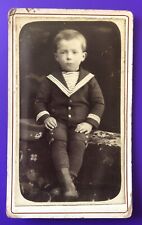 1880 CDV Photo JOANNE BORDEAUX Child Boy in Marine Suit P357 picture