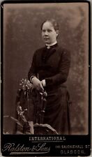 Antique CDV Photo Woman Standing Dress Carte de visite 1870s Glasgow picture