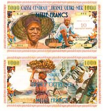 -r Reproduction Guadeloupe 10 Nouveaux Francs on 1000 Francs 1960 Pick #43 2356R picture