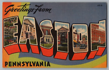 Postcard Greetings From Easton, Pennsylvania, Large Letter picture