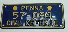 Vtg Civil Defense License Plate For Sullivan County Pennsylvania c1960's 57-084 picture