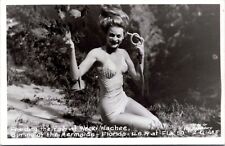RPPC Weeki Wachee Florida Mermaid, Feeding Fish- 1950s Photo Postcard picture