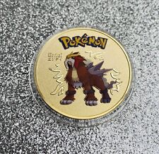 Pokemon Entei Gold Collectible Coin Card Gift Souvenir Rare Pokemon Rare Coin picture