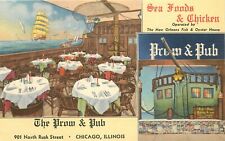 Postcard Illinois Chicago Prow & Pub Seafood Chicken Restaurant Teich 23-7821 picture
