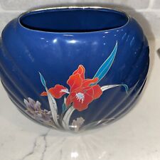 Vintage Fine China Japanese Blue Iris Vase picture