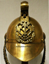 Brass Antique  Chief Fireman Fire Fighter Helmet With Stand Style Merry Weather picture