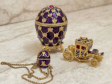 Amethyst Faberge egg jewelry box & Faberge Necklace Graduation gift for women picture
