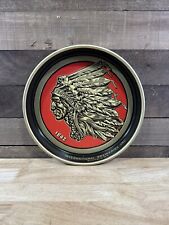 Vintage Iroquois Buffalo NY Indian Head Beer Bronze & Red Tray / Man Cave Art picture