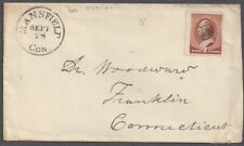 MANSFIELD, CT ~ SEPT 28 CDS & TARGET CANCEL ON 2c STAMP c. 1870-1880s picture