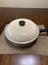 Vintage Club Aluminum 12” Covered Lid Fry Pan Cream Beige Yellow picture