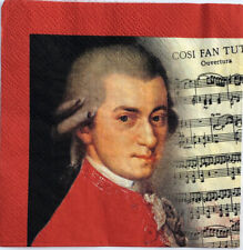 two Individual Vintage Mozart Music beverage paper napkins for decoupage picture
