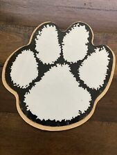 VINTAGE BLACK AND WHITE PAW PRINT CLAW STICKER 4.75