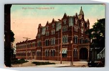 Poughkeepsie NY-New York, High School Building, Antique Vintage c1909 Postcard picture