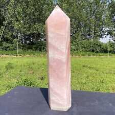 17.9LB Natural Rose Quartz Tower Large Crystal Obelisk Wand Point Reiki Gift Gem picture