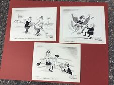 3 John Fawcett Political Pen & Inks Political Cartoons Nixon & Agnew picture