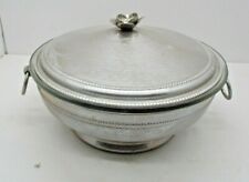 Vintage Aluminum Covered Footed Bowl With Pyrex Glass Insert picture
