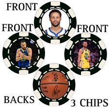(3) STEPH CURRY -  GOLDEN STATE WARRIORS - POKER CHIPS ***SIGNED*** THREE CHIPS picture