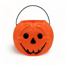 Vintage General Foam Blow Mold Jack-O-Lantern Pumpkin Halloween Candy Bucket picture