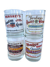 Vintage Hershey's Set Of Four 4 Glasses Tumblers Antique Advertising Rocks Glass picture