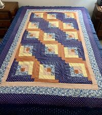 Vintage Quilt Stair Step 57”X82 1/2” Machine Stitched Multicolored Calico *READ* picture