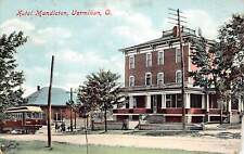 J73/ Vermilion Ohio Postcard c1910 Hotel Mandelton Trolley Depot 110 picture