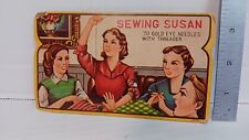 Vintage Sewing Needle Book “Sewing Susan” 1930's-1950's - Partial Needles picture