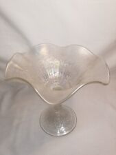 Antique Northwood Hearts & Flowers Iridescent Carnival Glass Pedestal Compote picture