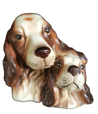 Vintage Napco Ware  Dog Planter Figurine Springer Spaniel Mother & Puppy #8953 picture