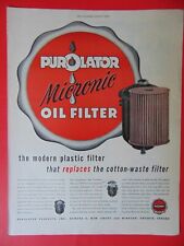 1948 PUROLATOR MICRONIC OIL FILTER art print ad picture