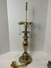 UL 27” Inch Pull Chain Brass Mid Century Modern MCM Double Bulb  Table Lamp picture