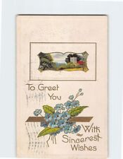 Postcard Embossed To Greet You With Sincerest Wishes Art Print picture