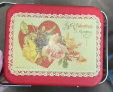 Antique 1912 St. Valentine's Day Tin Lunchbox by John Winsch, 4.5 x 6 x 5