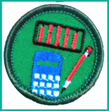 NEW 2001-11, Badge MATH WHIZ Girl Scout Jr. Jade BADGE Pen Calculator  picture