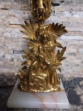 Vintage Gold Gilt Brass And Marble Lamp picture