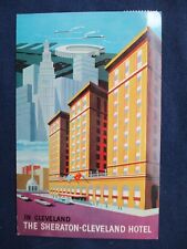 1964 Cleveland Ohio Sheraton Hotel Art View Postcard & Cancel picture