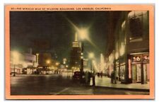 VTG 1940s - Wilshire Boulevard - Los Angeles, California Postcard (Posted 1954) picture