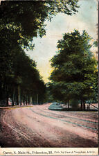 Postcard Curve South Main Princeton IL. Gravel Road 1916 Divided Back Card picture