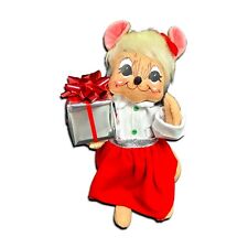 Annalee Silver Sparkle Girl Mouse 8 In Doll 2013 Christmas Gift Red Velvet Skirt picture