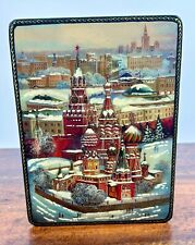 Russian Fedoskino Lacquer Box Moscow/ Kremlin Winter picture