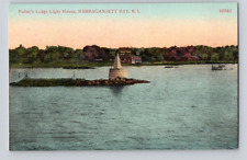 1909. FULLER'S LEDGE LIGHT HOUSE. NARRAGANSETT BAY, R.I. POSTCARD. BQ25 picture