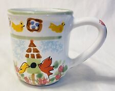 Starbucks Hand Painted Mug Made In Hungary RARE Birds Floral Folk-Art Unusual picture