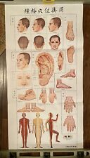 Set of 4 1990’s Chinese Acupuncture Posters 19.75”x38.375” picture